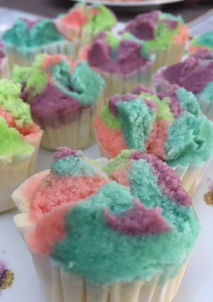 Foto resep Bolu kukus lembut rainbow