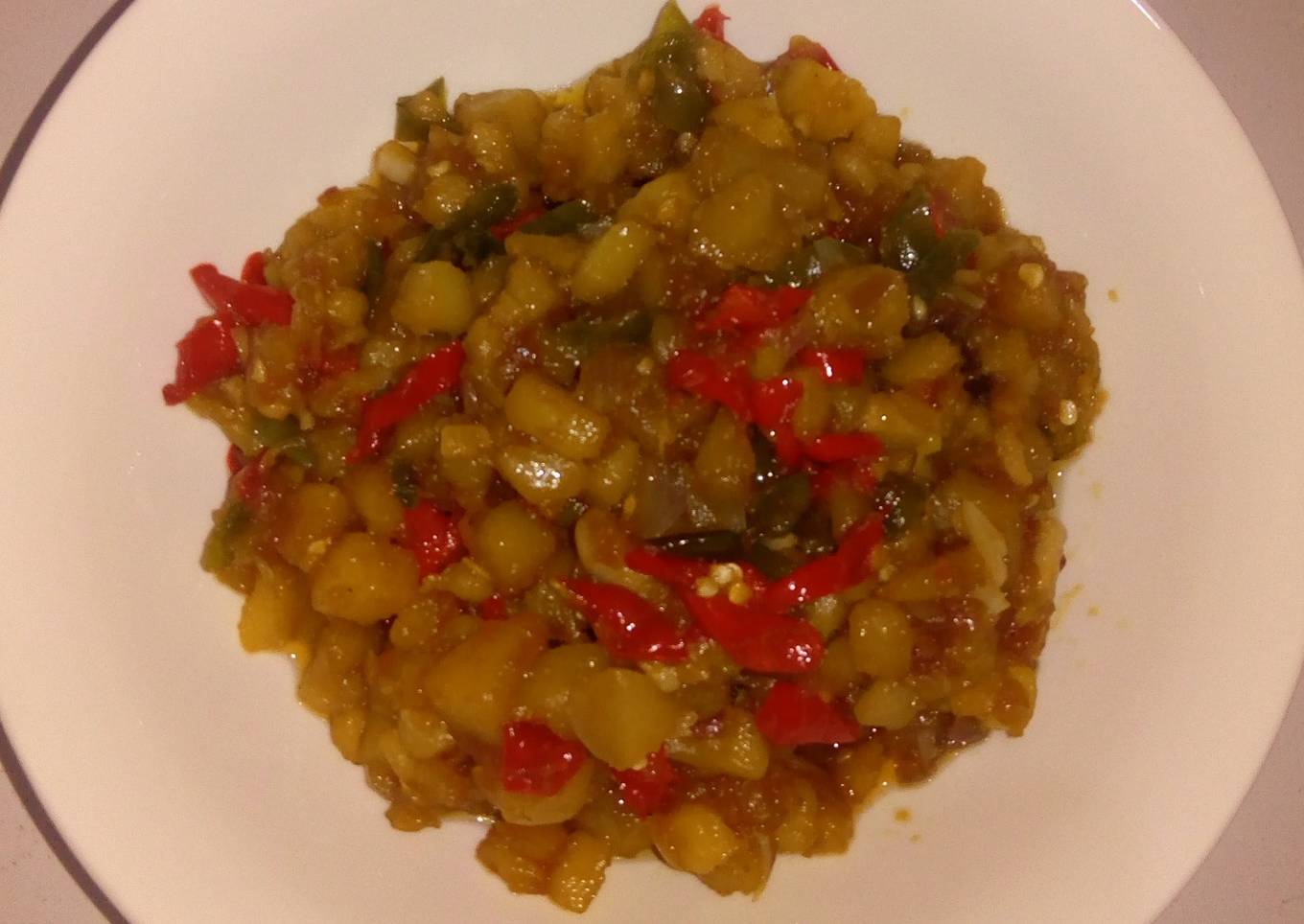 Tumis Kentang Cabe Mix Hijau, Merah, Rawit#