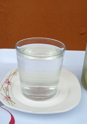A picture of Cucumber 🥒 lemon 🍋infused water.