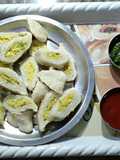 Rice pitha with chana dal stuffing