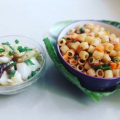A picture of Green Onion Pasta With Fried Cabbage.