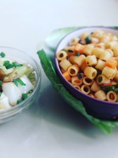 A picture of Green Onion Pasta With Fried Cabbage.