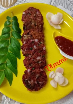 A picture of Carrots & Beetroot Oats kebabs.