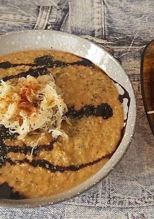 Una foto de Crema verduras con chucrut