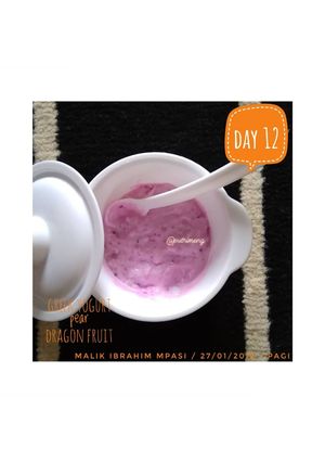 Foto resep Mpasi : Yogurt, pir, buah naga