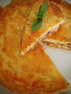 Una foto de Quiche de setas y langostinos