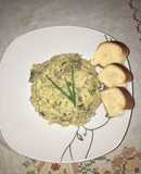 Macarrones con carne champiñones y crema