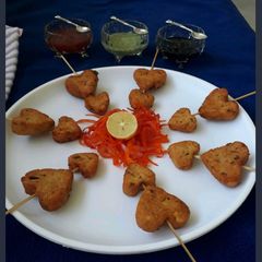 A picture of Little hearts potato pattice.