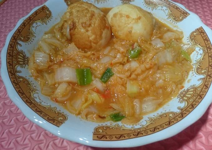 Sawi Putih & Telur Masak Pedas