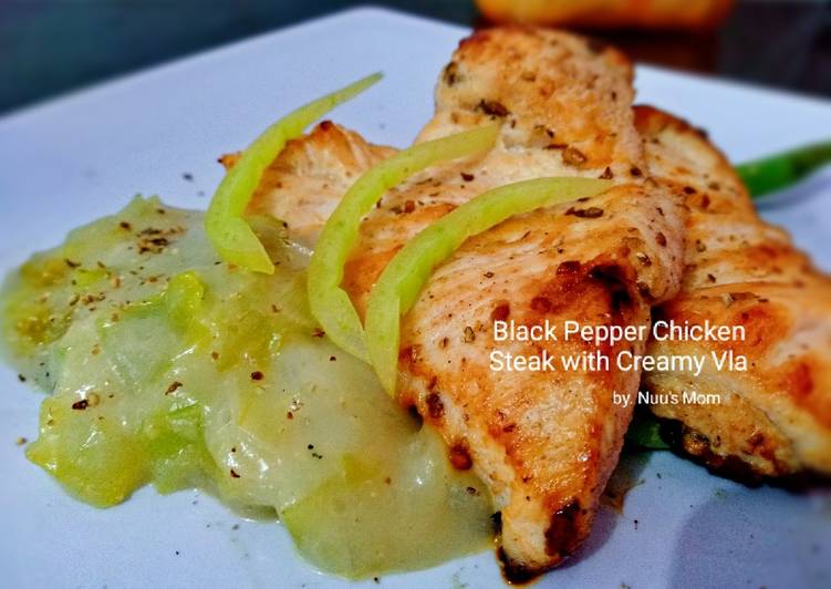 11 Resep: Black Pepper Chicken Steak with Creamy Vla Untuk Pemula!