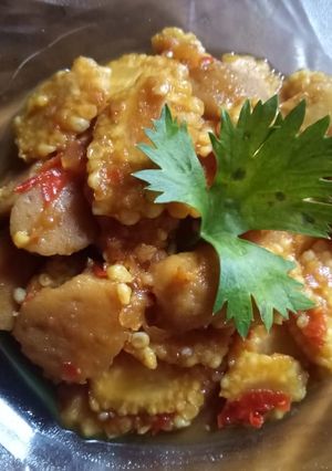 Foto resep TUMIS jagung muda (utren) & bakso pedas manis
