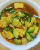 [DIET] Canh kim chi nấu đậu hũ và bí ngòi