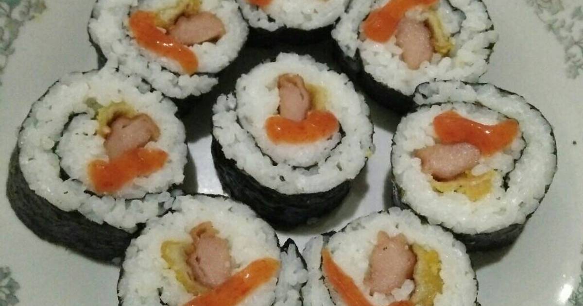Resep Sushi Roll Kimbap Simple No Mirin No Cuka Oleh Mina Zamzami Cookpad