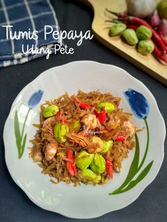 Foto resep Tumis Pepaya Udang Petai