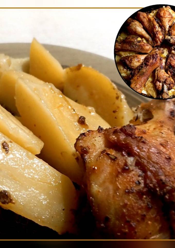 🔸 Картопля запечена в духовці з окорочками 🔸