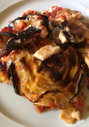 Francia sajtos rakott padlizsán recept fotója