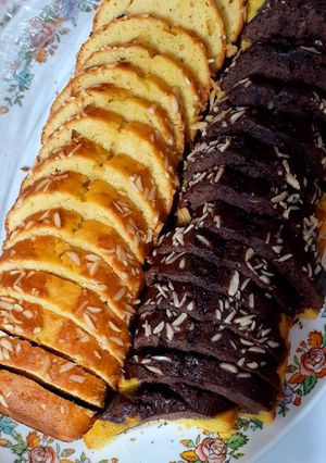 عکسی از دستور کیک دو رنگ🍞