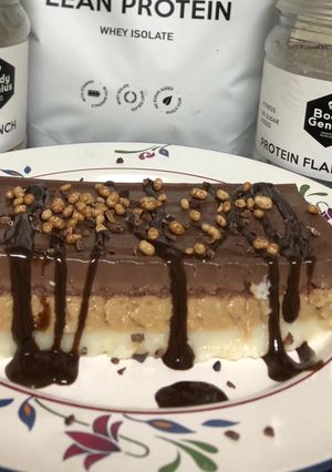Una foto de Flan proteínico