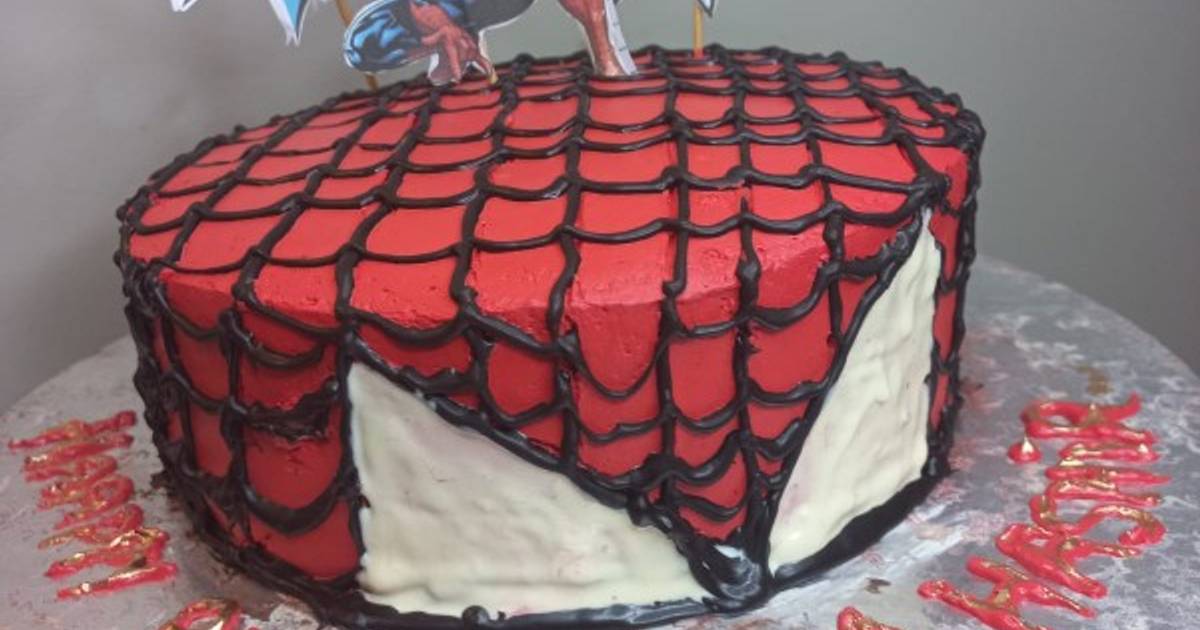 Buy Online Eggless Spiderman Face Cake Delivery In Noida, Spiderman Cartoon  Cake Is Most Popular Concept In Kids For Birthday Celebration...