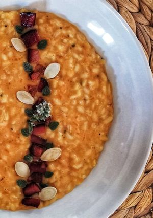A picture of Risotto with Pumpkin and Marjoram.