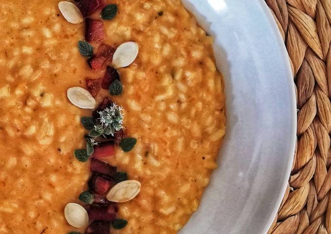 Ricetta di Fatto in casa Risotto con la zucca aromatizzato alla maggiorana 🌷