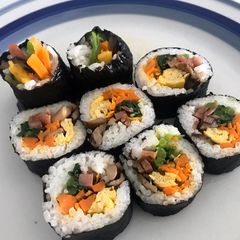 A picture of Colourful rice rolls.