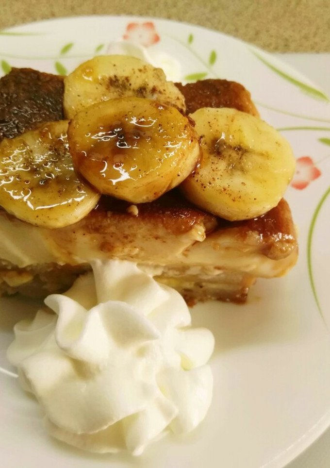 Una foto de Flan de plátano
