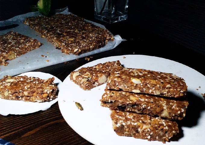 Bagaimana Menyiapkan 💢 No Bake Healthy Oatmeal Bars 💢 yang Lezat Sekali