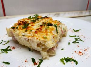 O poză a rețetei Macaroane cu brânză la cuptor.