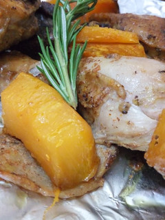 A picture of Oven Baked Chicken with Roasted Butternut.