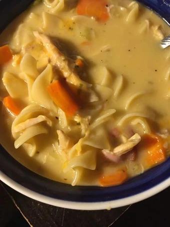 Easy Steps to Make Recipe Creamy Chicken Noodle Soup that is So Delicious, So Delicious}