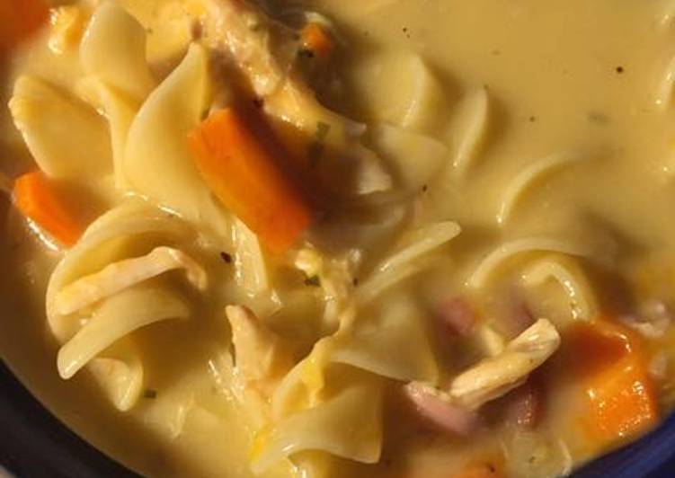 Steps to Prepare Super Quick Homemade Creamy Chicken Noodle Soup