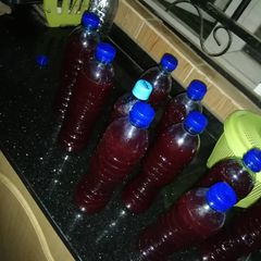 A picture of Purple hibiscus drink a.k.a ZOBO.