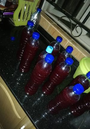 A picture of Purple hibiscus drink a.k.a ZOBO.