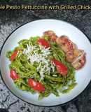 Kale Pesto Fettuccine with Grilled Chicken