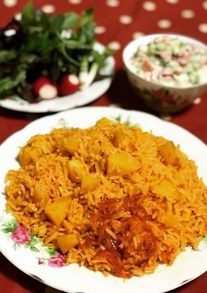عکسی از دستور فوت و فن استانبولی پلو بدون گوشت