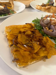 A picture of Butternut Squash and Goat Cheese Galette / Tart.