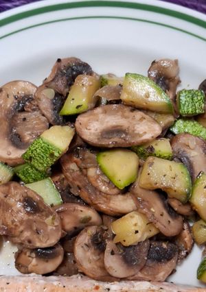 A picture of Mushrooms and Zucchini with Herbes de Provence.