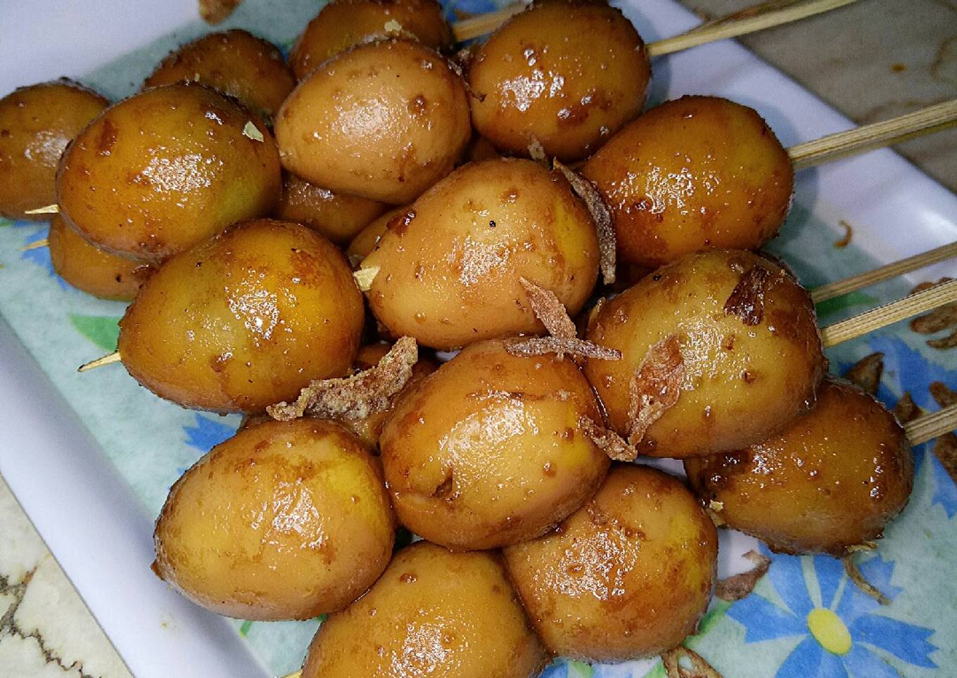 Sate telur puyuh (bumbu bacem) #elsaapril1