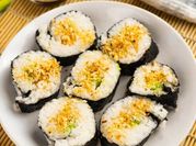A picture of sushi rolls