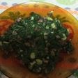 Espinacas con ajo y taquitos de jamón serrano