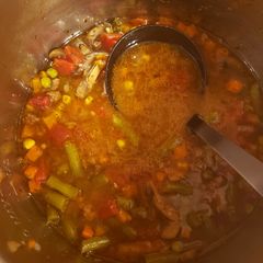 A picture of Quick and easy instant pot veggie beef soup.