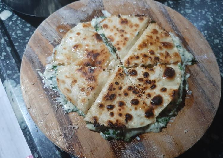 Step-by-Step Guide to Make Homemade Veg. Quesadillas (Spinach &amp; Cheese)