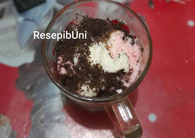 Resep Ice cream vanila strawberry Anti Gagal