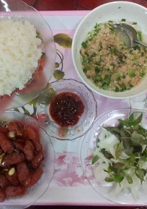 Hình của món Xôi lạp xưởng & pate hành lá.