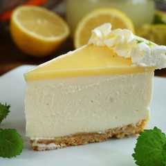 Una foto de Cheesecake de lima-limón curd