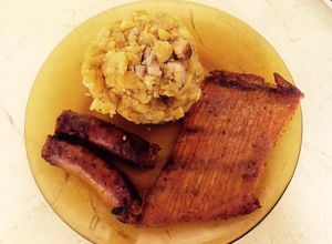 Una foto de Tacacho con cecina y chorizo