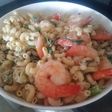 Spicy herbal jumbo shrimp pasta salad