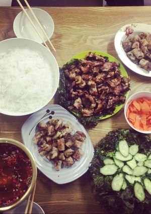 Hình của món Bún chả nem.
