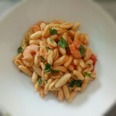 A picture of Cavatelli with Chickpeas and Prawns.